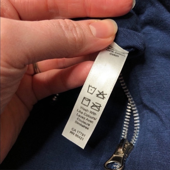 KYODAN Navy Active Front Pouch Pocket Elastic Bottom 1/4 Zipup Hoodie Shirt - Picture 8 of 10